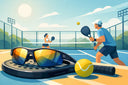 Solbriller til padelbanen, der spiller med